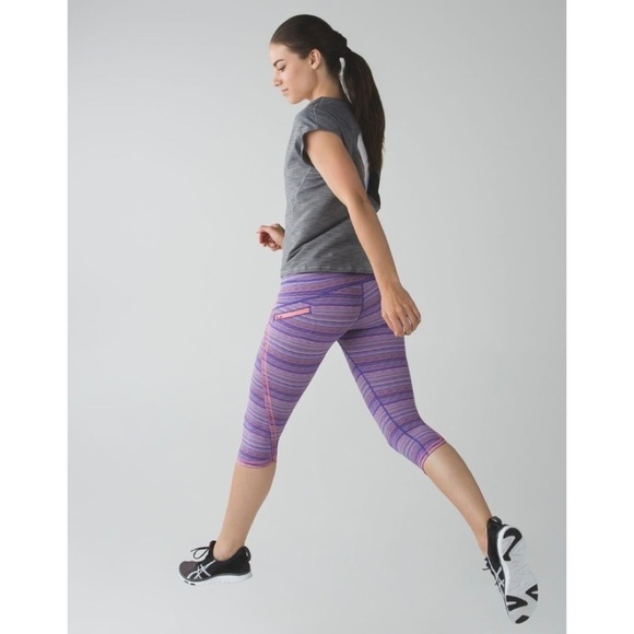 LULULEMON Athletica Run Top Speed Crop Leggings Pants Space Dye Twist Size 4 - Picture 10 of 16